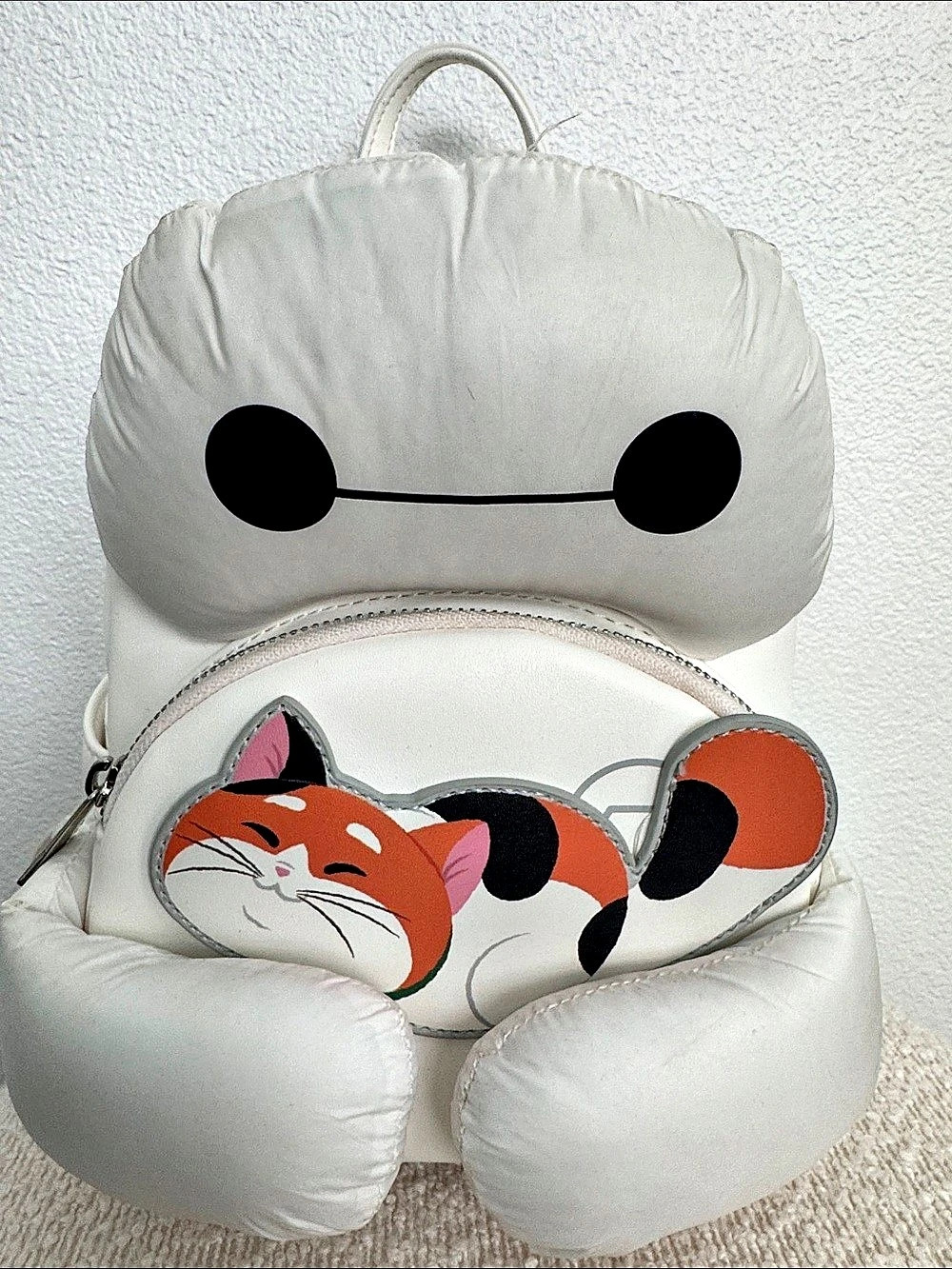 Disney Parks Baymax and Cat Loungefly Mini Backpack Mini Backpack in White